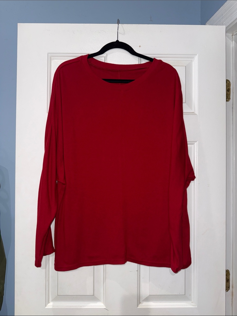 Classic Red Long-Sleeve Women's Top